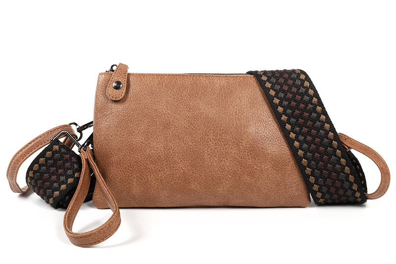 I'm Dutch dames- / schoudertasje New York camel new PU leer handtas