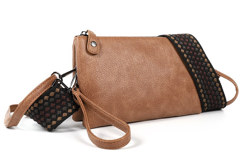 I'm Dutch dames- / schoudertasje New York camel new PU leer handtas