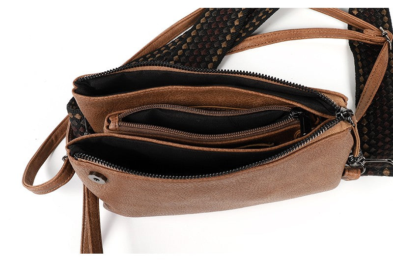 I'm Dutch dames- / schoudertasje New York camel new PU leer handtas