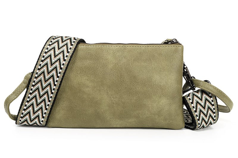 I'm Dutch schouder- en crossbodytasje Castel groen new PU materiaal veganistisch leer