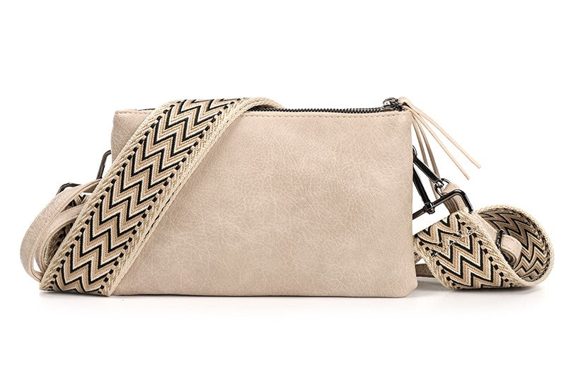 I'm Dutch schouder- en crossbodytasje Castel naturel new PU materiaal veganistisch leer