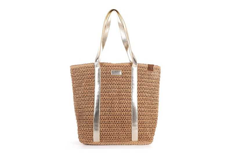 I'm Dutch gevlochten shopper strandtas Vista camel