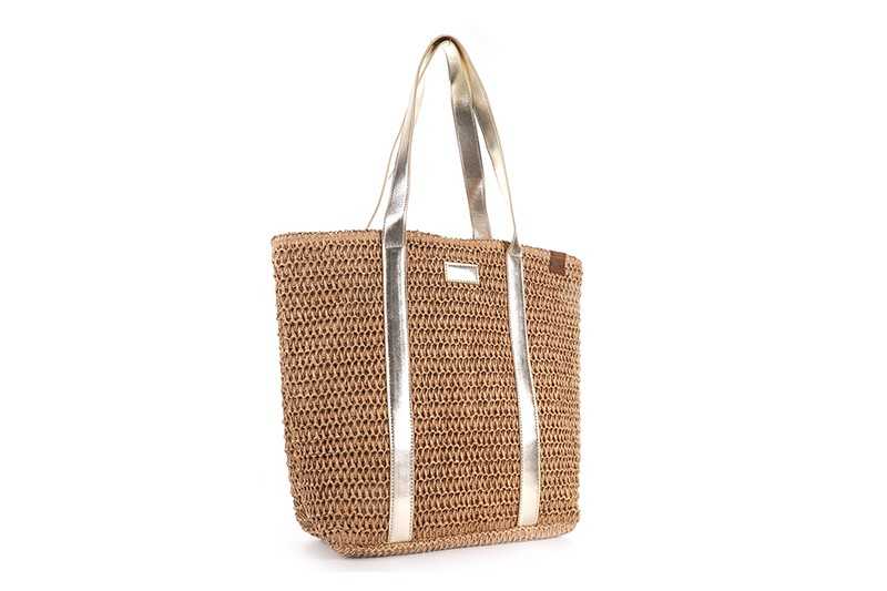 I'm Dutch gevlochten shopper strandtas Vista camel