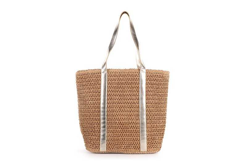 I'm Dutch gevlochten shopper strandtas Vista camel