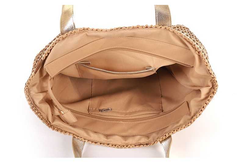 I'm Dutch gevlochten shopper strandtas Vista camel