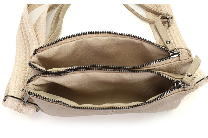 I'm Dutch schouder- en crossbodytasje Castel taupe new PU materiaal veganistisch leer
