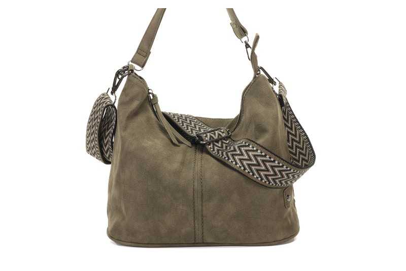 I'm Dutch schoudertas new Palma met geweven band dark green