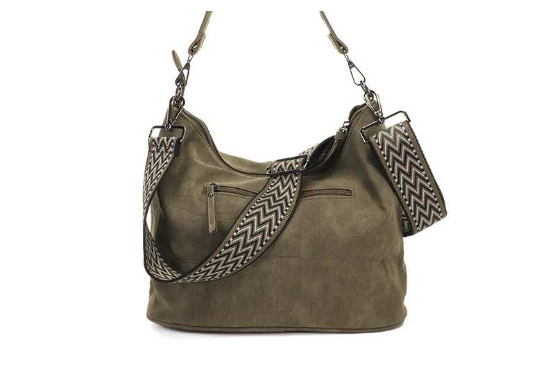 I'm Dutch schoudertas new Palma met geweven band dark green