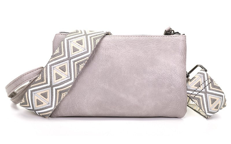 I'm Dutch dames- / schoudertasje New York grey grijs PU leer