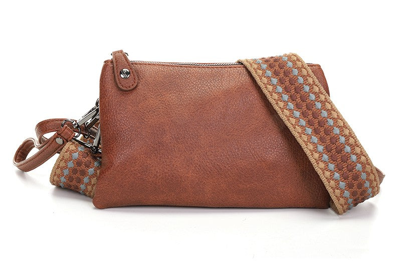 I'm Dutch dames- / schoudertasje New York cognac PU leer