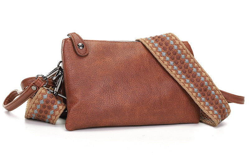 I'm Dutch dames- / schoudertasje New York cognac PU leer