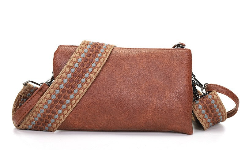 I'm Dutch dames- / schoudertasje New York cognac PU leer