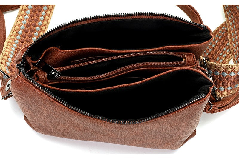I'm Dutch dames- / schoudertasje New York cognac PU leer