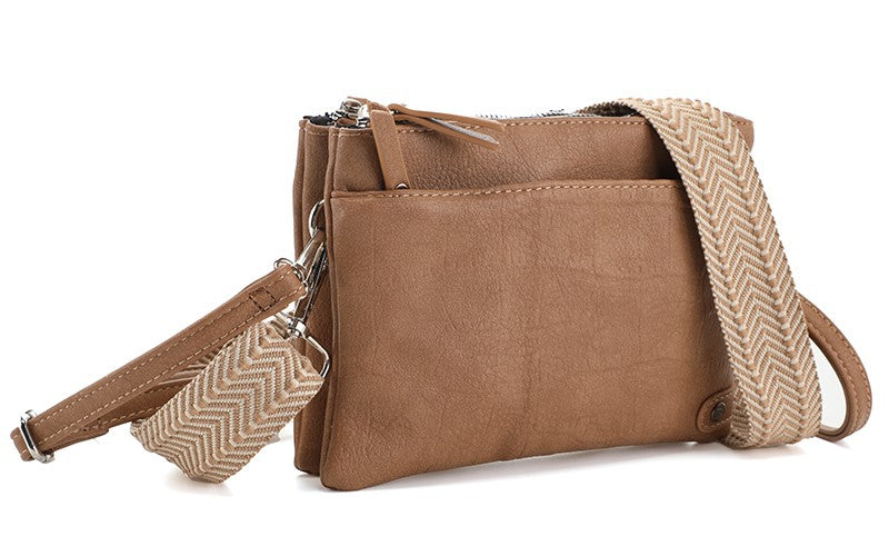 I'm Dutch crossbody schoudertas Gent camel