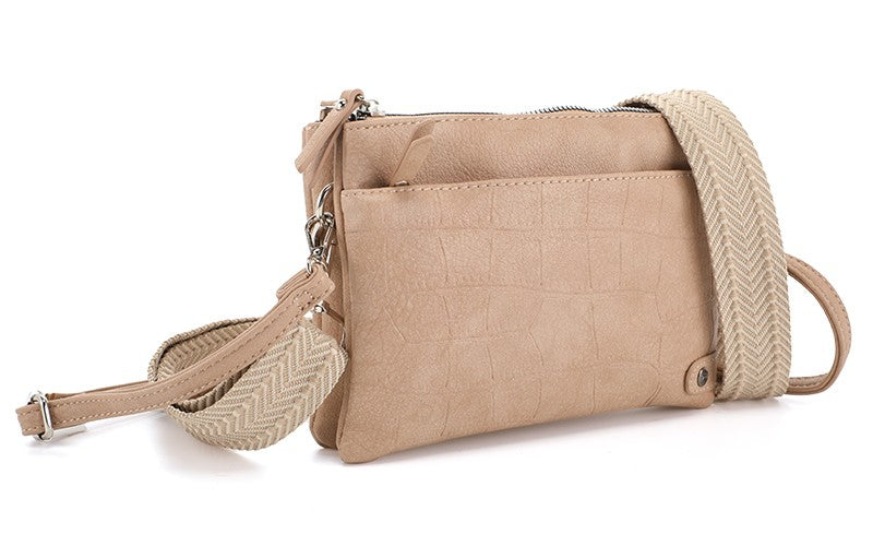 I'm Dutch crossbody schoudertas Gent taupe
