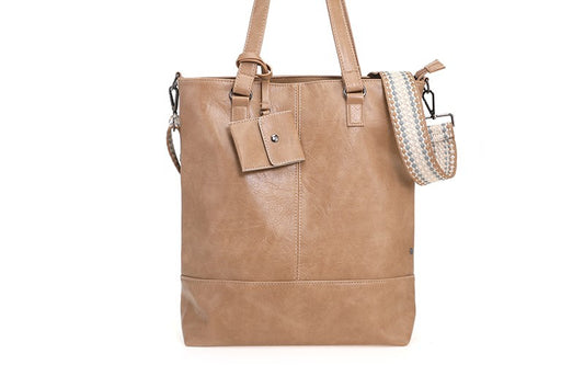 I'm Dutch schoudertas/shopper Le Mans camel