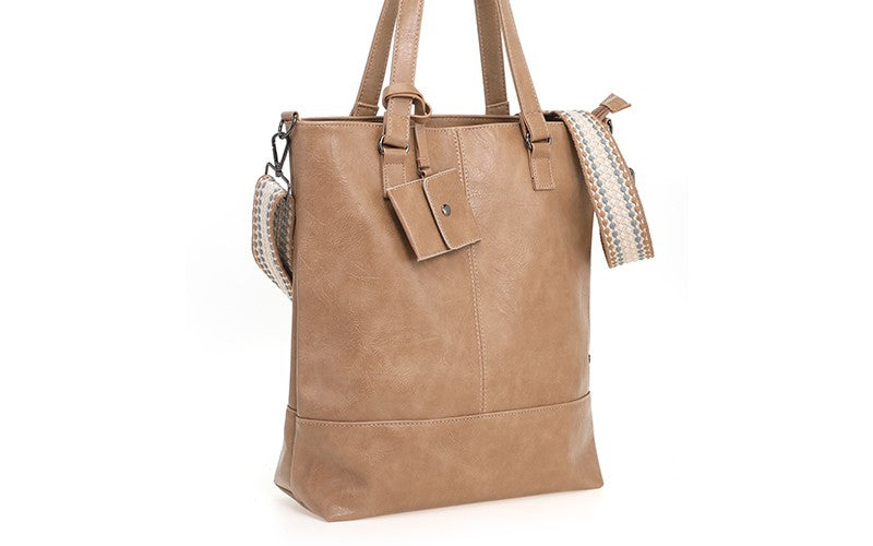 I'm Dutch schoudertas/shopper Le Mans camel