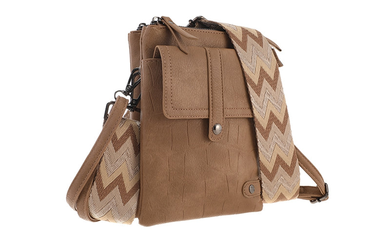 I'm Dutch telefoon/schoudertas Tyler light camel
