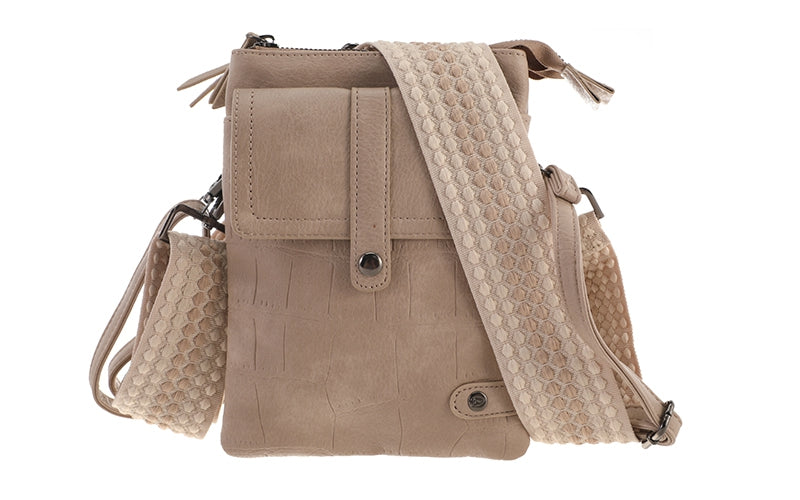 I'm Dutch telefoon/schoudertas Tyler light taupe