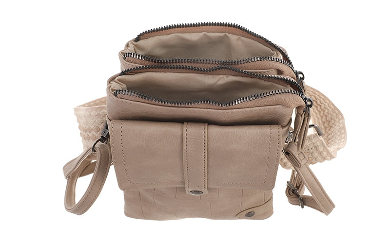 I'm Dutch telefoon/schoudertas Tyler light taupe