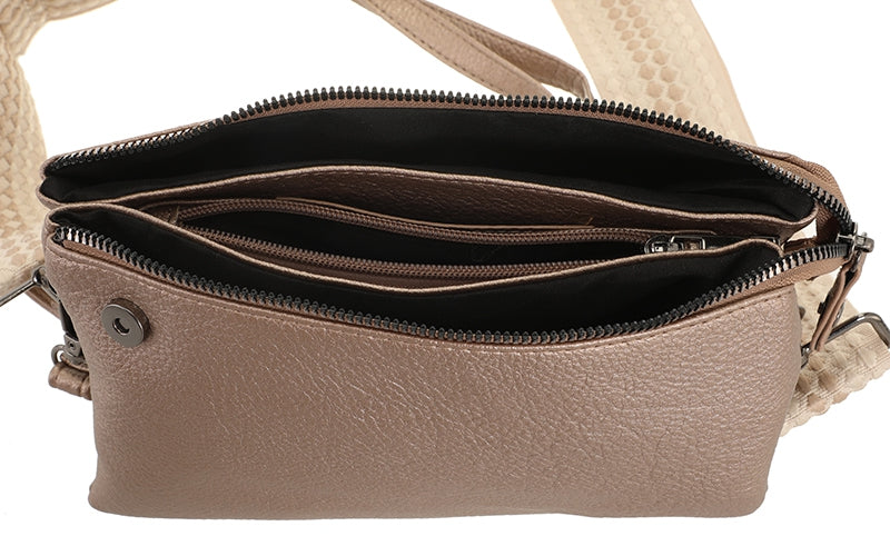 I'm Dutch dames- / schoudertasje New York brons PU leer