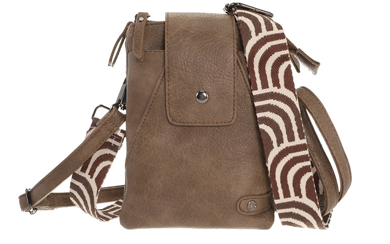 I'm Dutch telefoon/schoudertas Horton dark camel
