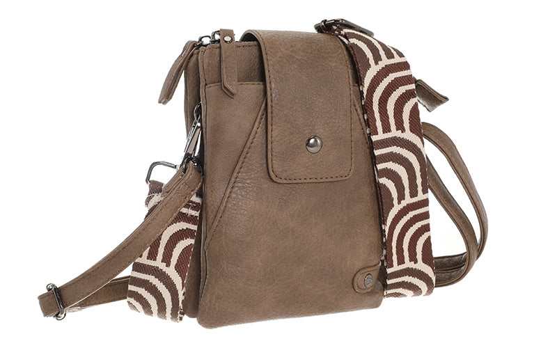 I'm Dutch telefoon/schoudertas Horton dark camel