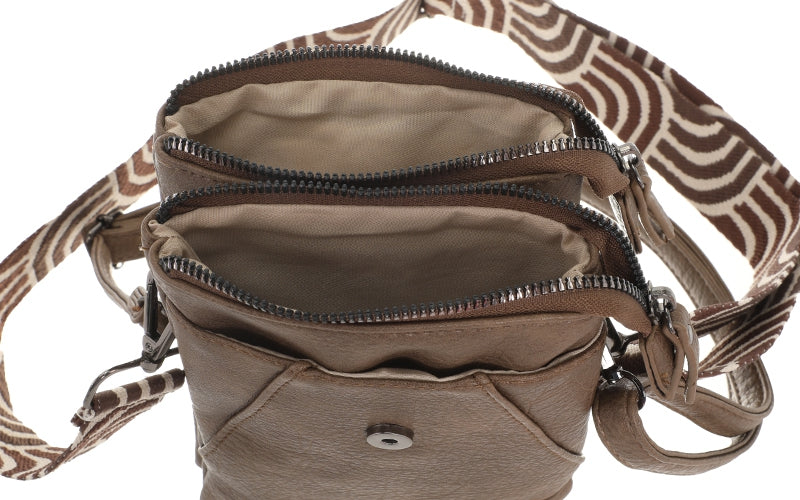 I'm Dutch telefoon/schoudertas Horton dark camel