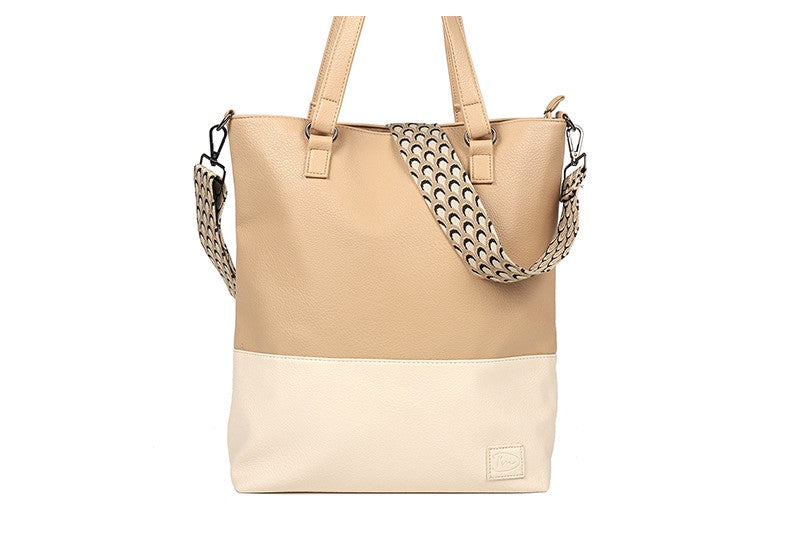 I'm Dutch Le Mans schoudertas / shopper beige-naturel PU materiaal