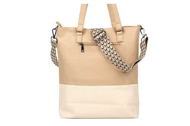 I'm Dutch Le Mans schoudertas / shopper beige-naturel PU materiaal
