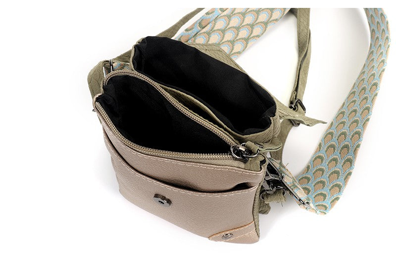 I'm Dutch crossbodytasje/schoudertasje Portofino groen PU materiaal