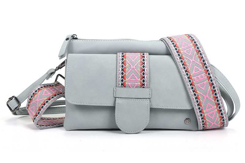 I'm Dutch crossbody en schoudertasje Milaan blue PU leer