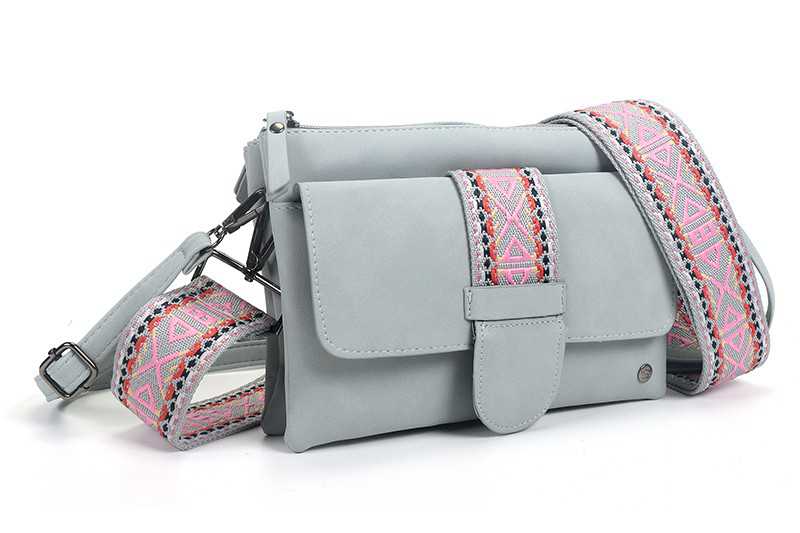 I'm Dutch crossbody en schoudertasje Milaan blue PU leer