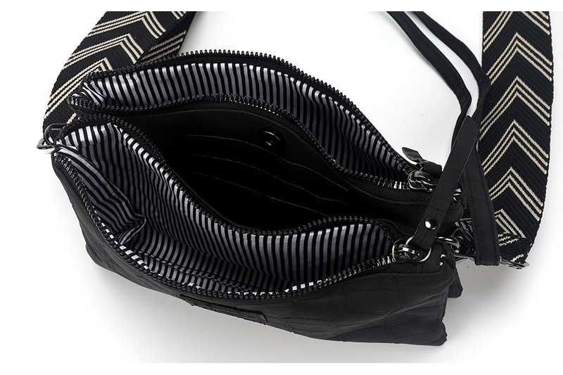 I'm Dutch Zwart New Amsterdam schoudertasje/crossbody met 2 banden PU leer