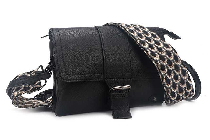 I'm Dutch New Colorado schoudertasje/clutch zwart PU materiaal veganistisch leer handtas