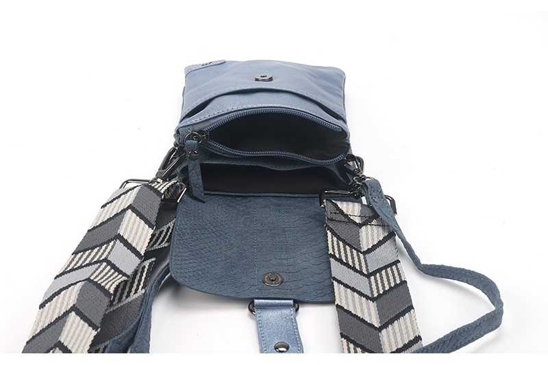 I'm Dutch crossbodytasje/schoudertasje Portofino blauw PU materiaal