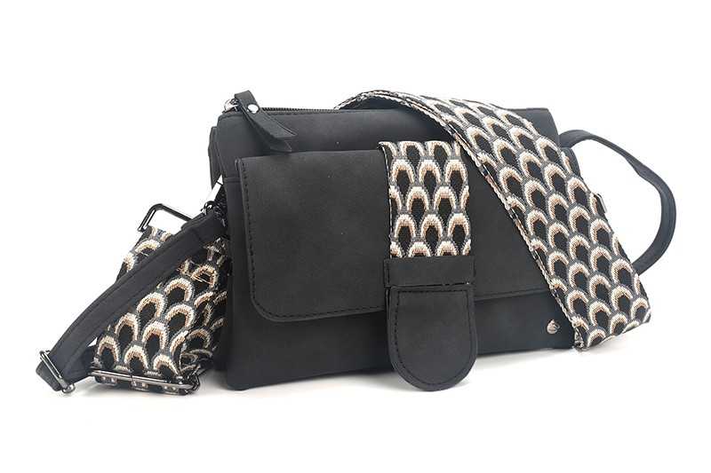 I'm Dutch crossbody en schoudertasje Milaan PU leer zwart new