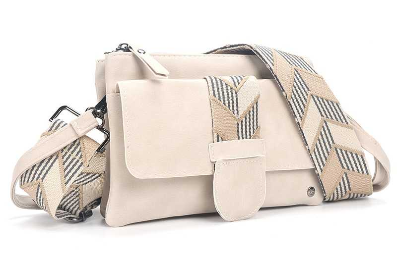 I'm Dutch crossbody en schoudertasje Milaan PU leer naturel new