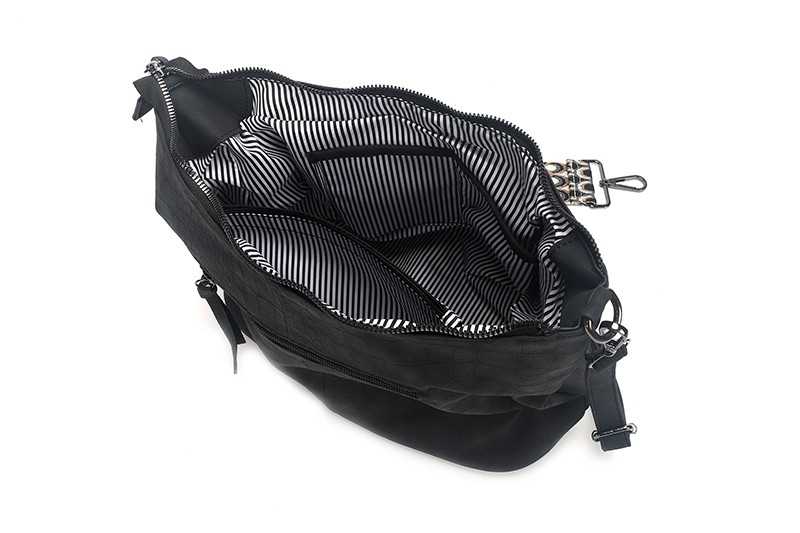 I'm Dutch schoudertas Palma met geweven band black zwart PU materiaal