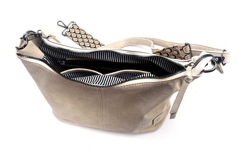 I'm Dutch schoudertas Palma met geweven band black naturel PU materiaal