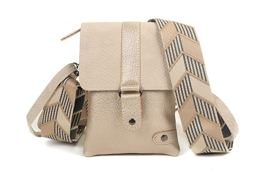 I'm Dutch crossbodytasje/schoudertasje Portofino naturel PU materiaal