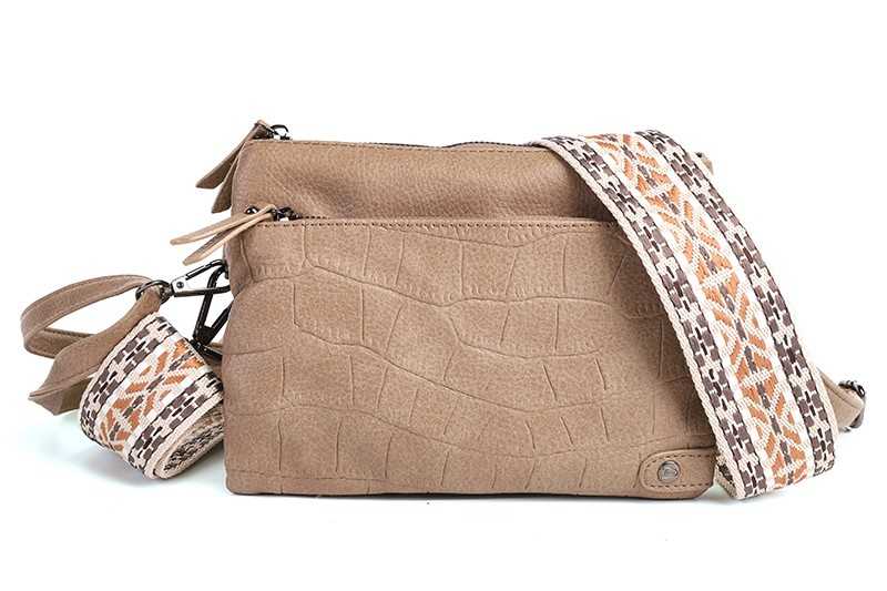 I'm Dutch telefoon/schoudertas Brussel taupe