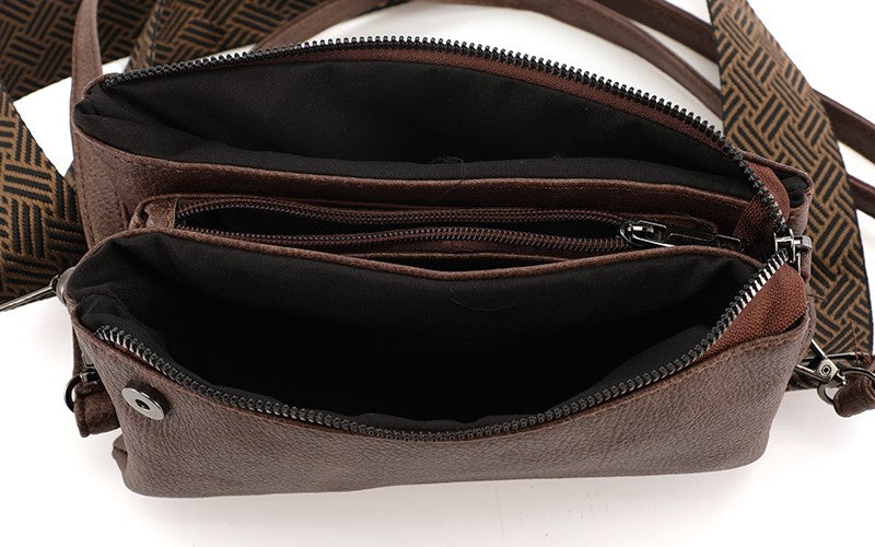 I'm Dutch dames- / schoudertasje New York dark bordeaux PU leer 