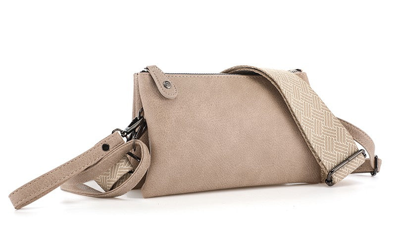 I'm Dutch dames- / schoudertasje New York taupe PU leer 