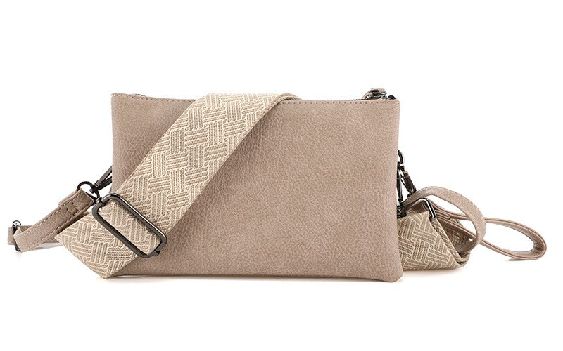 I'm Dutch dames- / schoudertasje New York taupe PU leer 