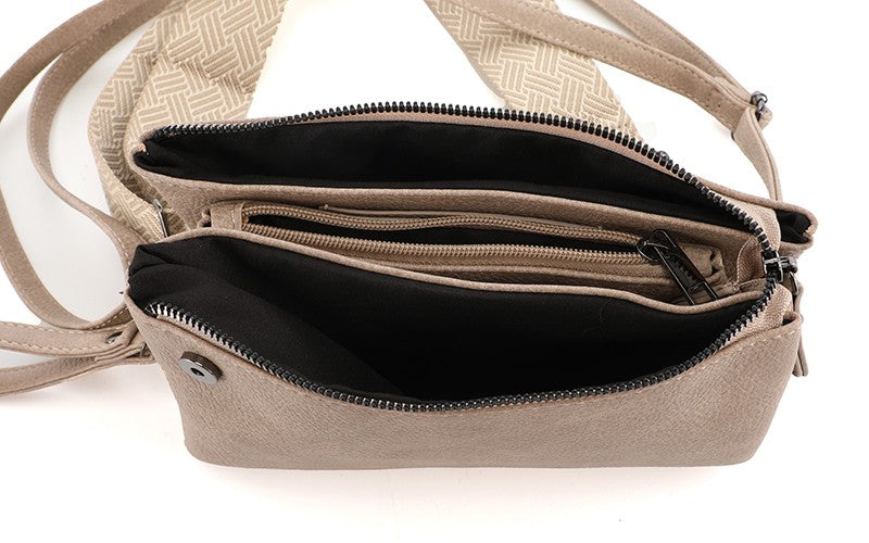 I'm Dutch dames- / schoudertasje New York taupe PU leer 