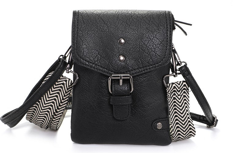 I'm Dutch telefoon/schoudertas Kansas black zwart