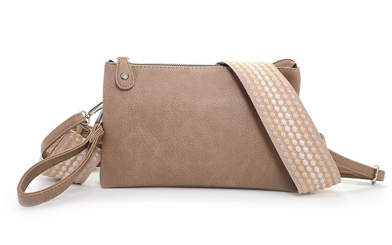 I'm Dutch dames- / schoudertasje New York khaki PU leer 