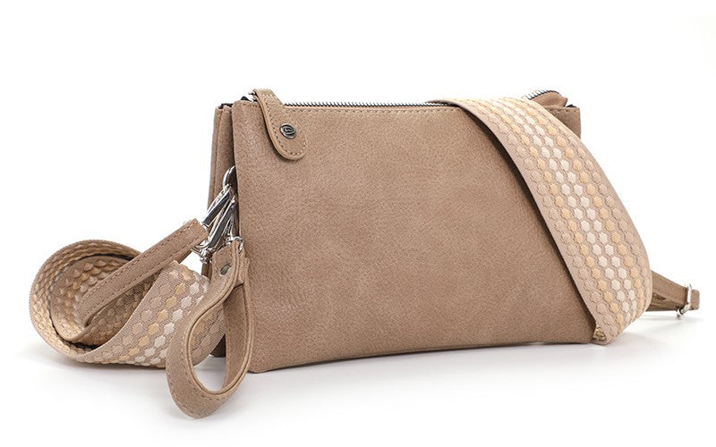 I'm Dutch dames- / schoudertasje New York khaki PU leer 