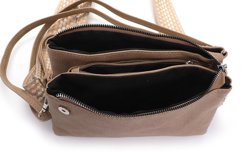 I'm Dutch dames- / schoudertasje New York khaki PU leer 